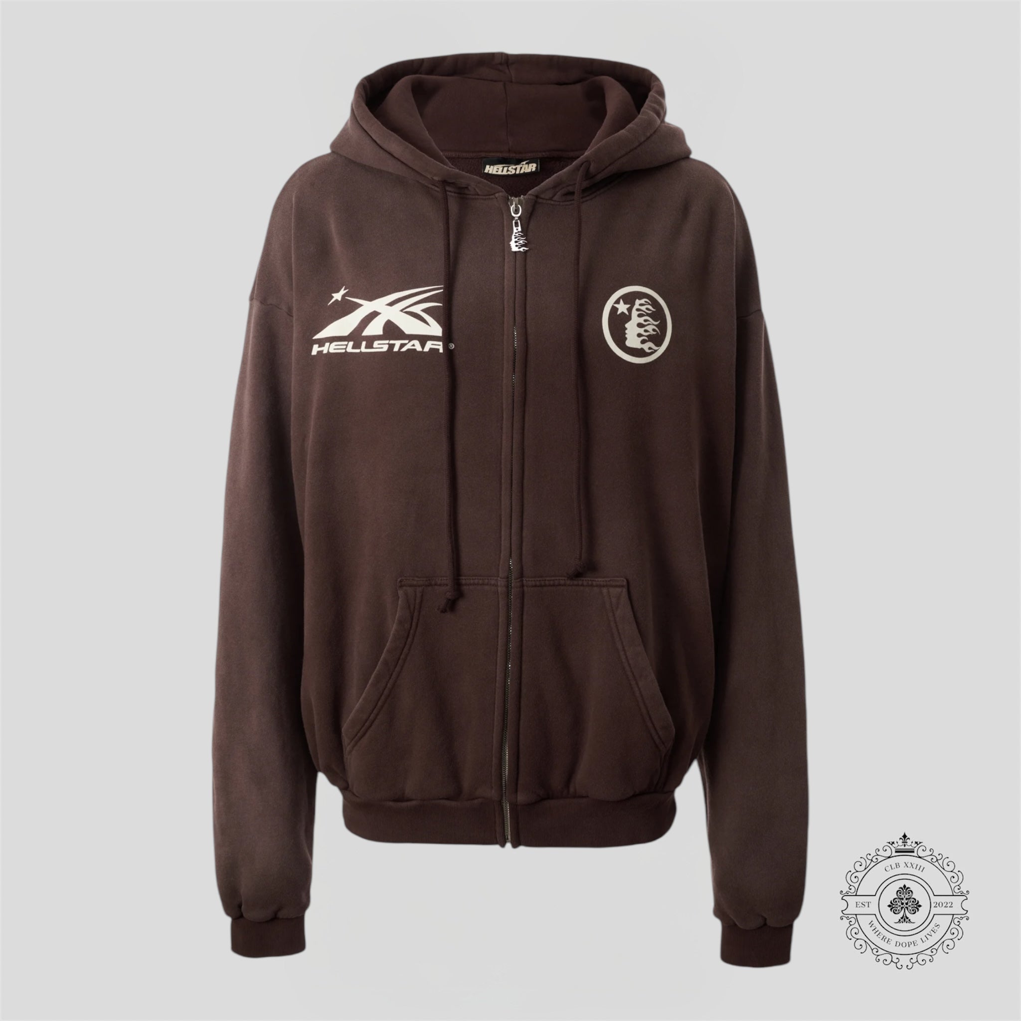 Sweat à capuche Hellstar Mirror Face marron