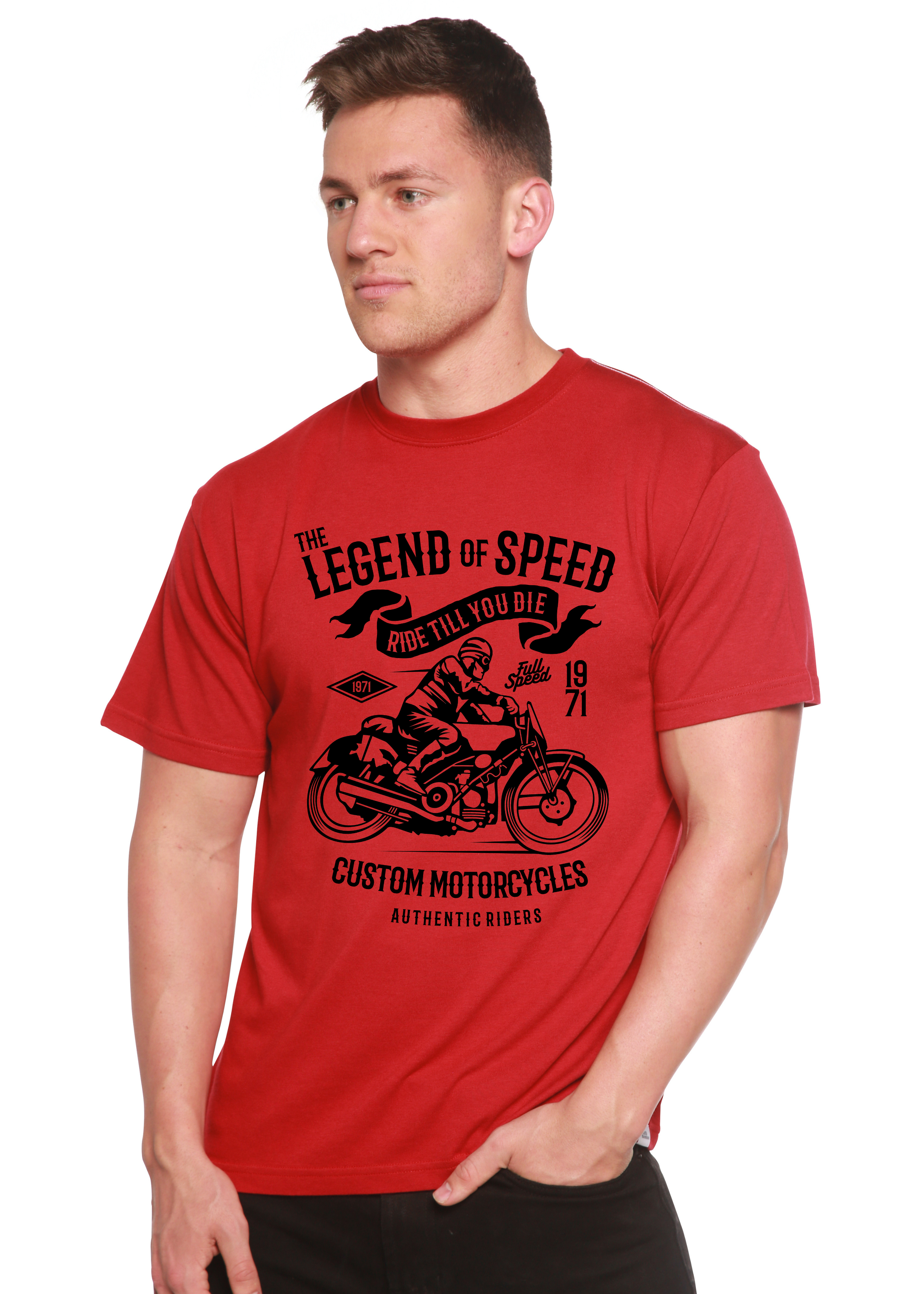 T-shirt graphique à manches courtes en viscose de bambou et coton biologique The Legend of Speed Spun Bamboo® pour hommes