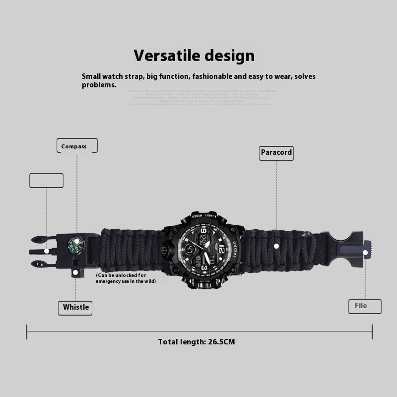 Montre de survie militaire pour homme avec boussole/sifflet/grattoir/étanche 30M, style G pour hommes, montre de sport antichoc Relogio Masculino