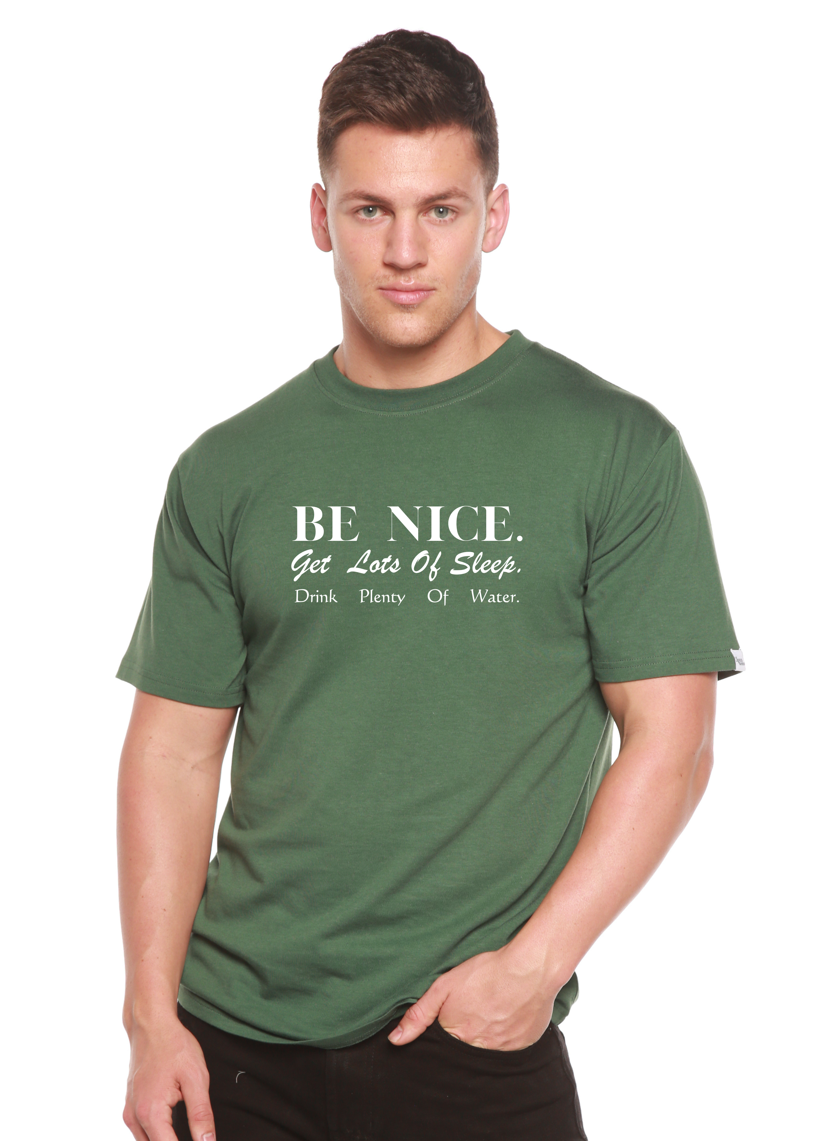 T-shirt graphique à manches courtes en bambou viscose/coton biologique Be Nice pour homme