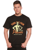 T-Shirt Graphique à Manches Courtes en Viscose de Bambou et Coton Biologique pour Homme "Turn The Pain"