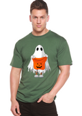 T-shirt graphique à manches courtes en bambou viscose/coton biologique motif Boo Halloween pour homme