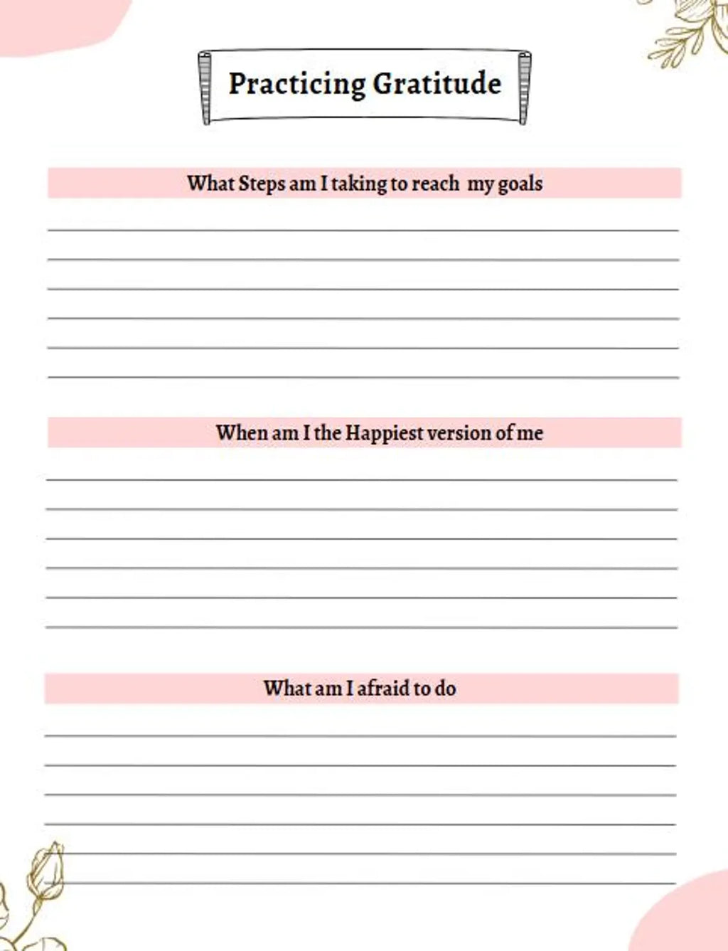 Gratitude & Growth Planner – 38-Page Canva Template