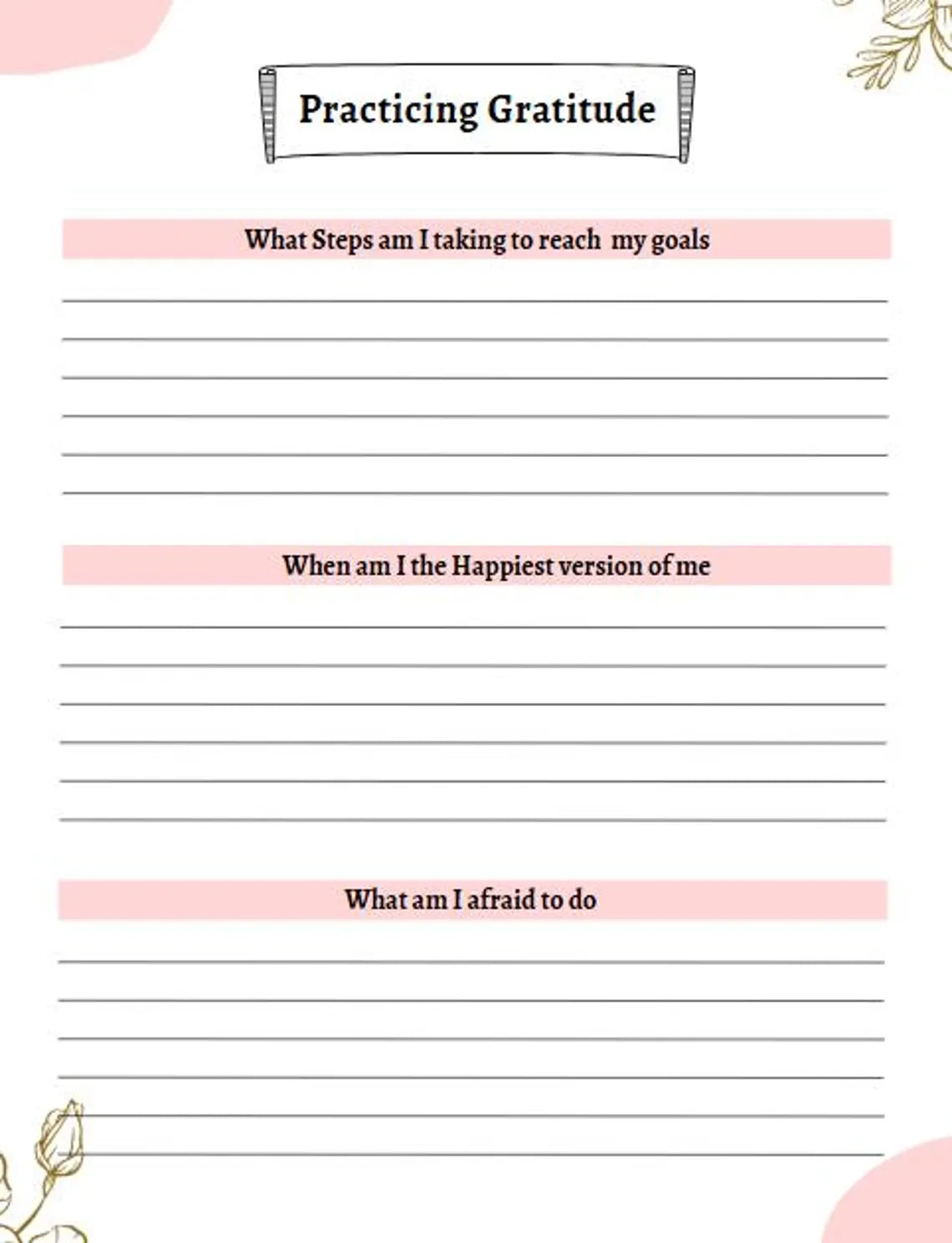 Gratitude & Growth Planner – 38-Page Canva Template