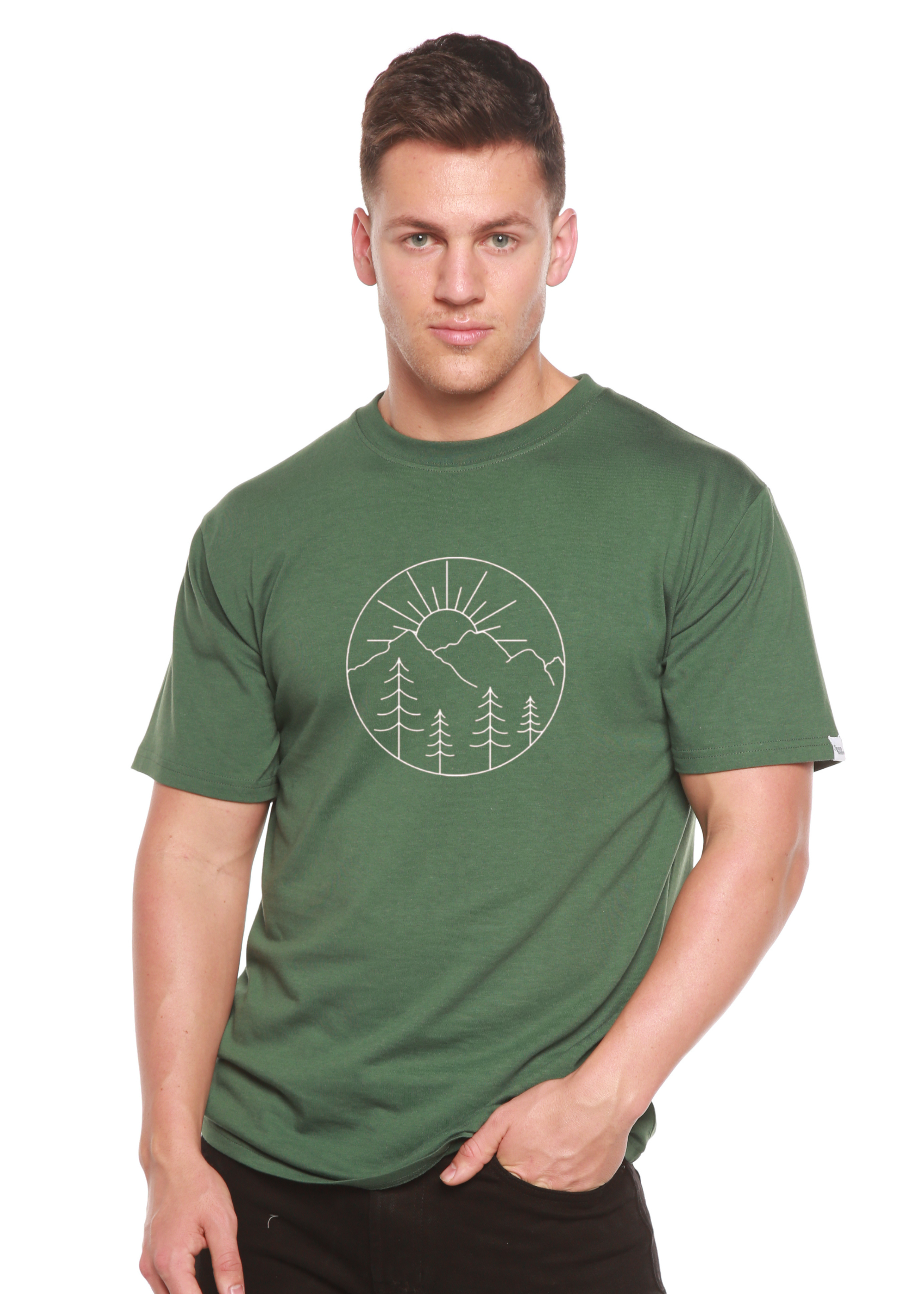 T-Shirt Graphique Homme Manches Courtes en Viscose de Bambou/Coton Biologique "Amoureux de la Nature"