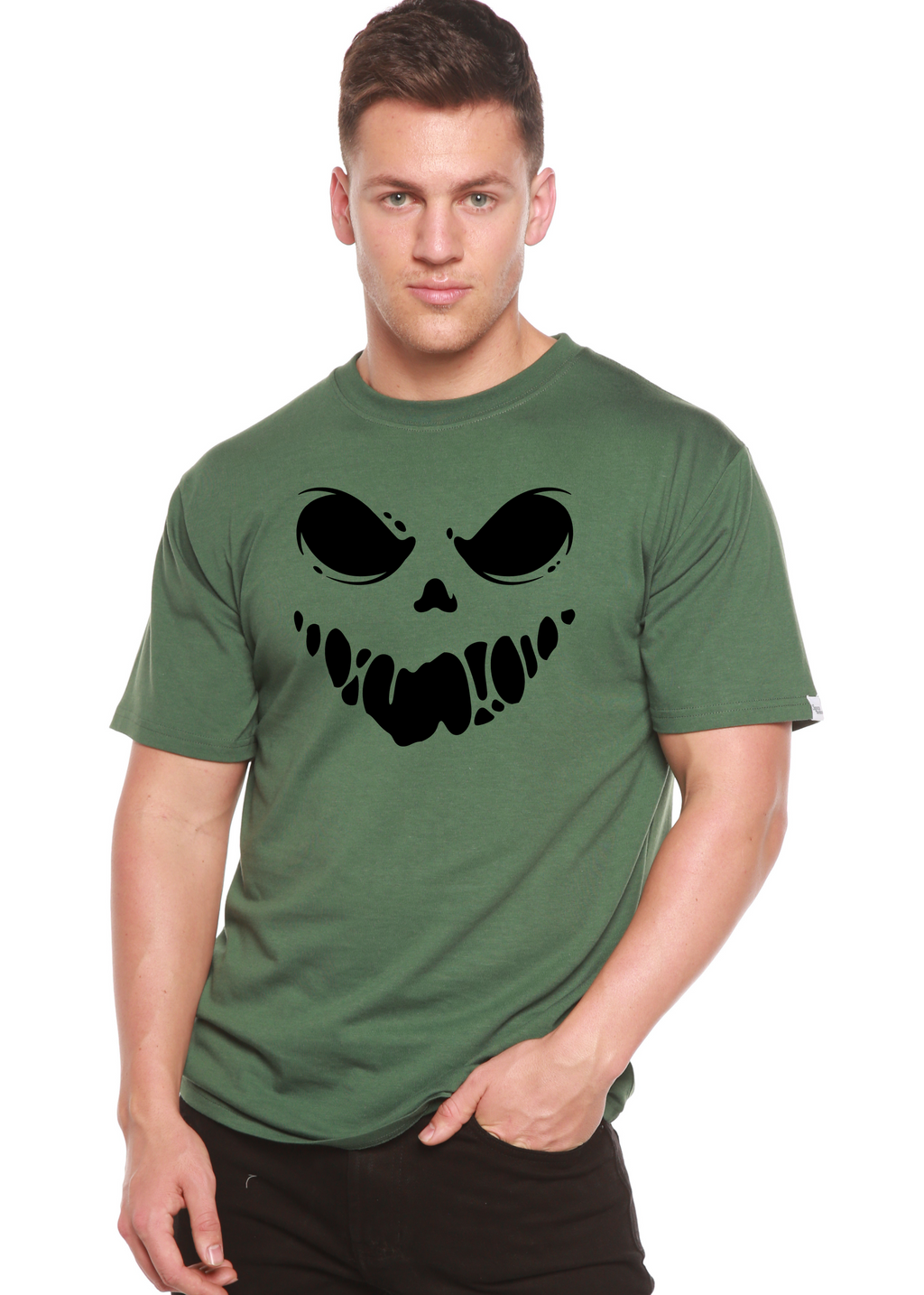 T-shirt graphique à manches courtes Halloween Boo pour homme en bambou viscose/coton biologique