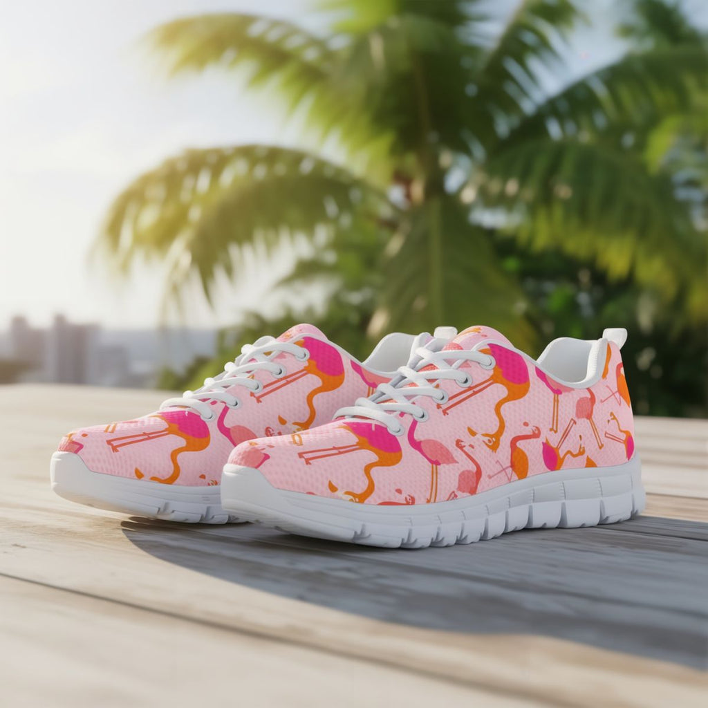 Baskets flamant rose multicolores