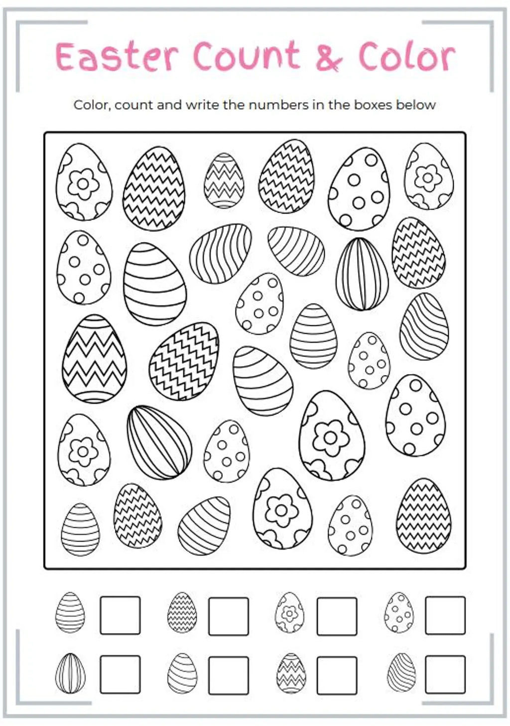 Cahier d'activités de Pâques pour enfants | 50 pages | Imprimable