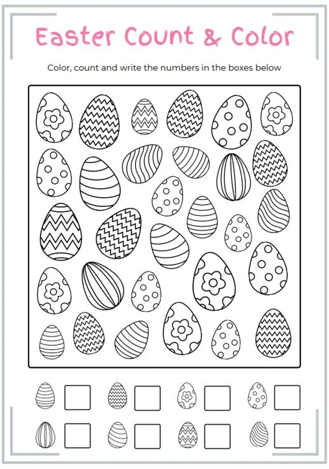Cahier d'activités de Pâques pour enfants | 50 pages | Imprimable