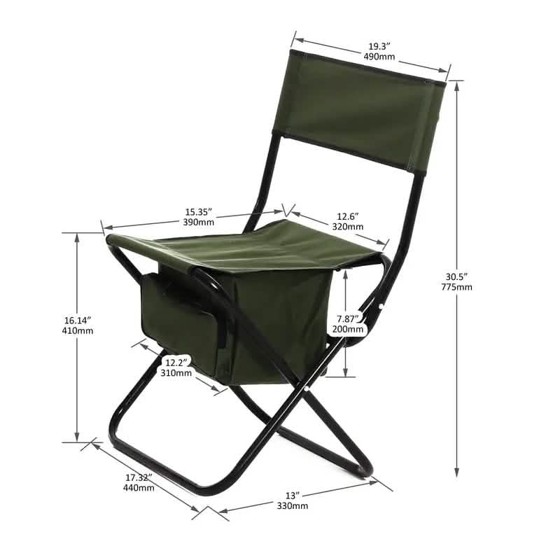 Lot de 4 : Chaise d'extérieur pliante avec sac de rangement