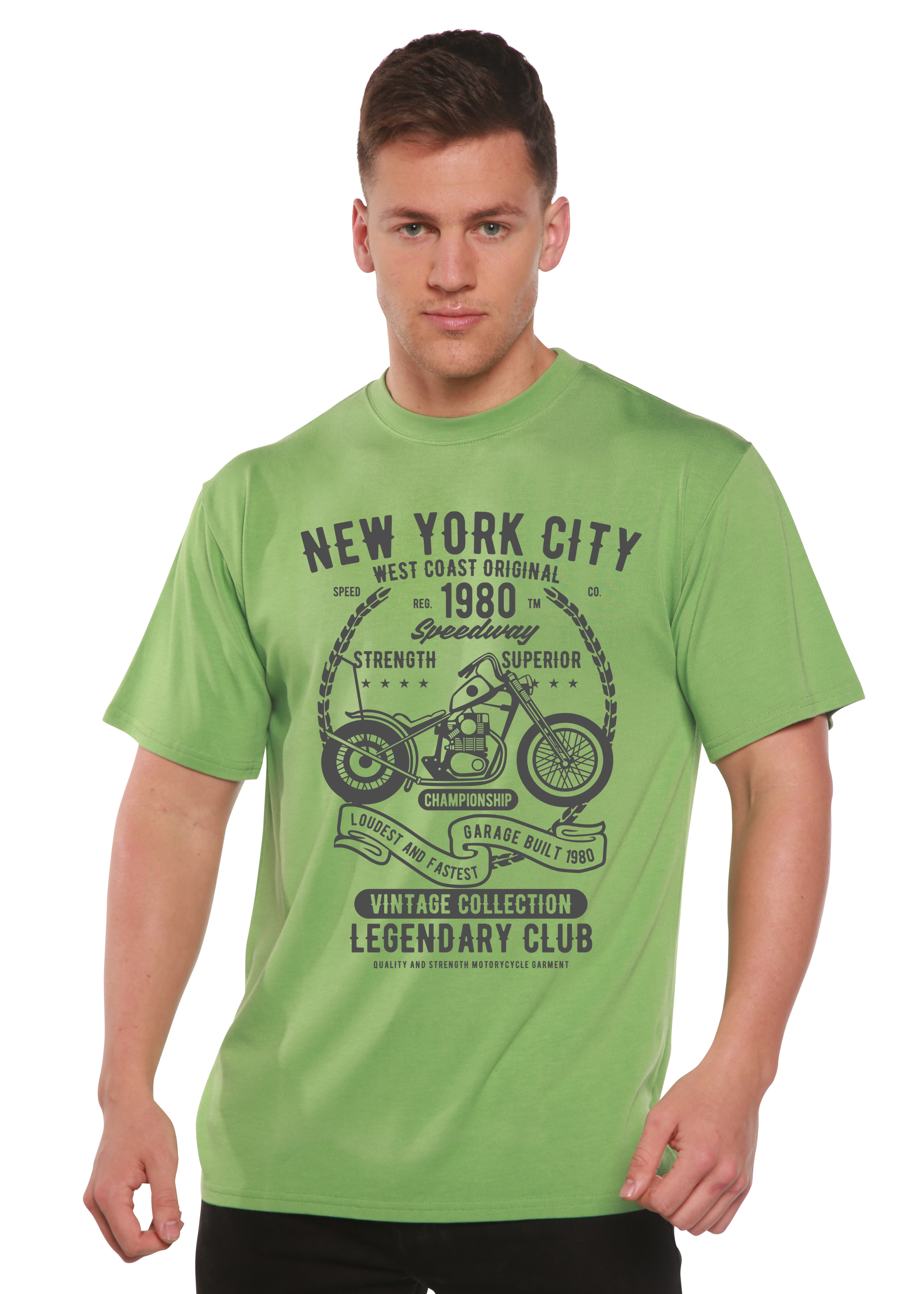 T-shirt graphique à manches courtes en viscose de bambou/coton biologique Spun Bamboo® pour hommes New York City