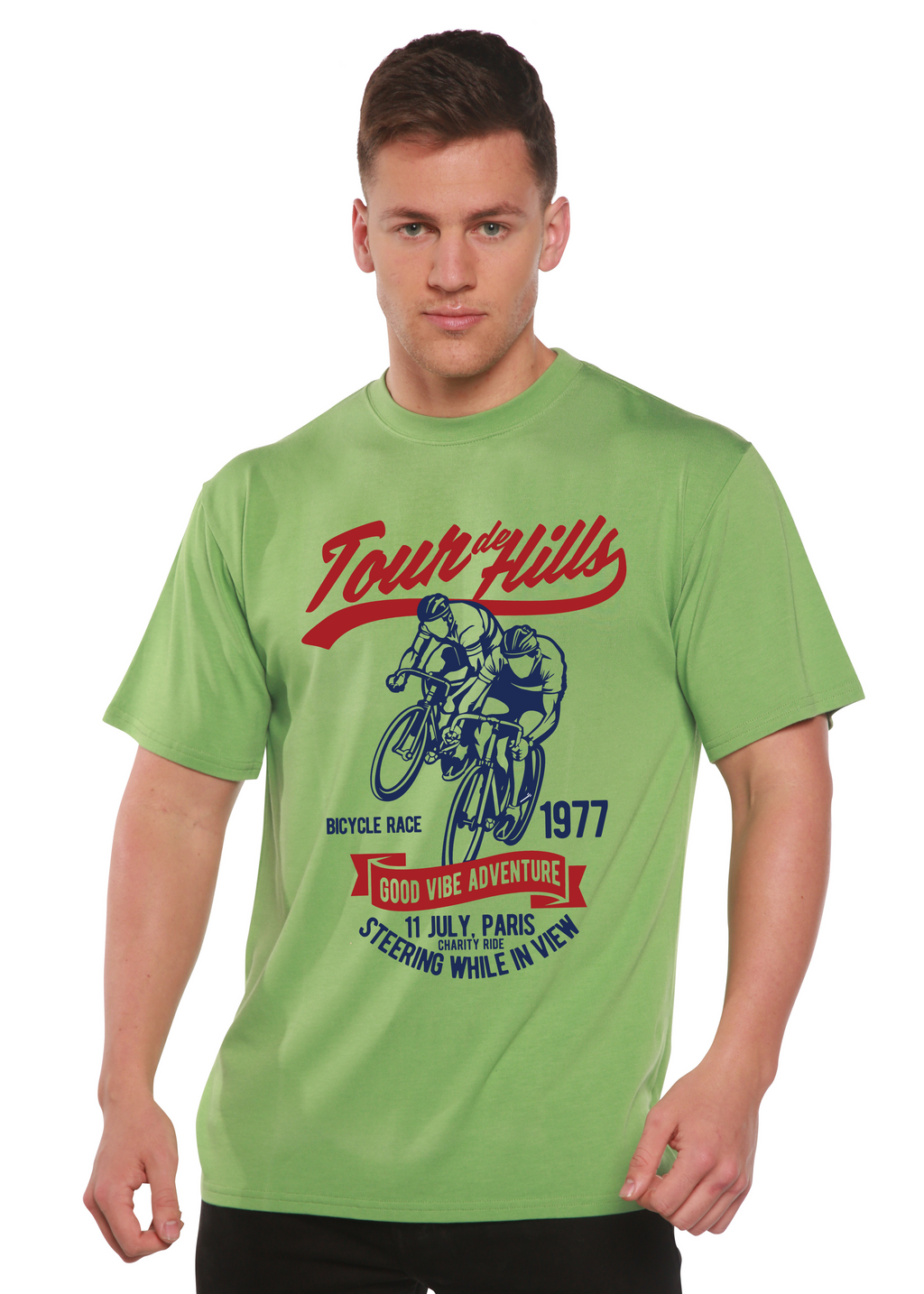 T-shirt graphique à manches courtes en viscose de bambou et coton biologique Tour De Hills Spun Bamboo® pour homme