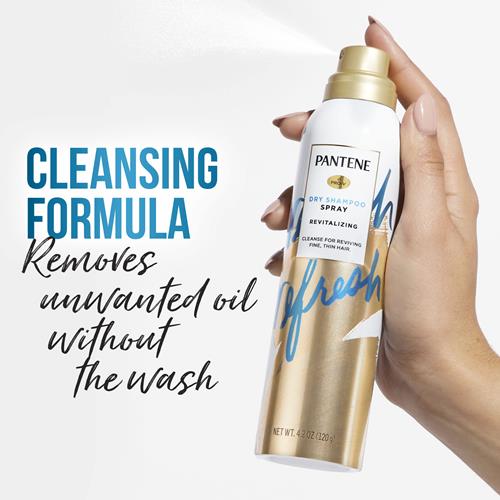 Pantene Pro-V Refresh Shampooing Sec en Spray, Volumisant et Nettoyant à la Vitamine B5, Pour Cheveux Fins, Clairsemés et Colorés, 125 ml