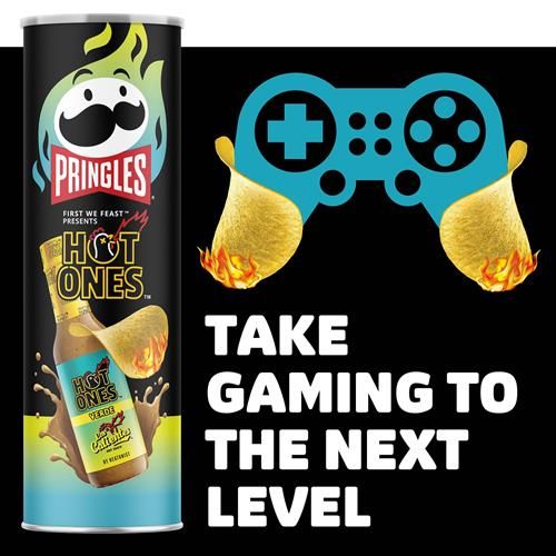 Pringles Hot Ones Los Calientes Chips de pommes de terre croustillantes, Verde, Snacks épicés, Inspiré de la sauce piquante, Boîte de 156g (1 boîte) ?