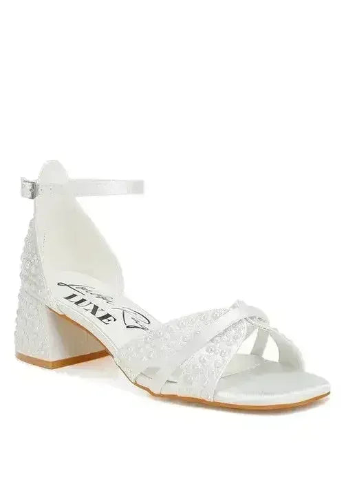 Sandales de mariée Pearl - Chaussures en satin à petit talon - Confort pour les fêtes de mariage