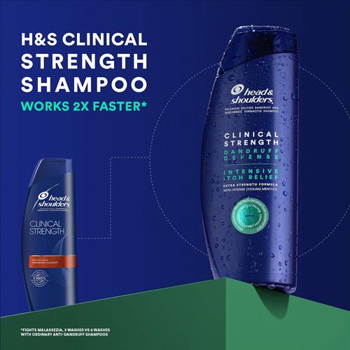 Shampooing anti-pelliculaire intensif Head & Shoulders Clinical Strength Dandruff Defense contre les démangeaisons, 400 ml, 158 ml