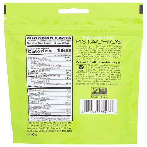 Wonderful Pistachio Pistaches grillées et salées décortiquées, 170 g