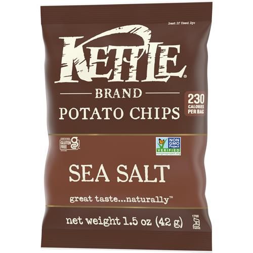 Kettle Brand Potato Chips, Sea Salt Kettle Chips, Snack Bag 1.5 Oz