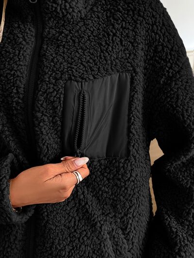 Veste d'hiver chaude zippée à manches longues, douillette et élégante, indispensable pour le froid, veste d'extérieur.