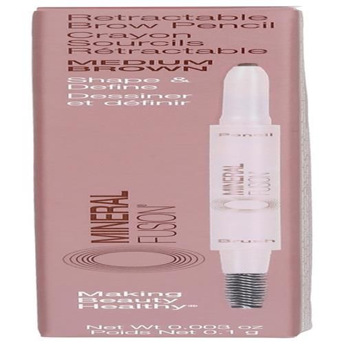 Crayon à Sourcils Rétractable Brun Moyen Mineral Fusion, 0,003 Oz
