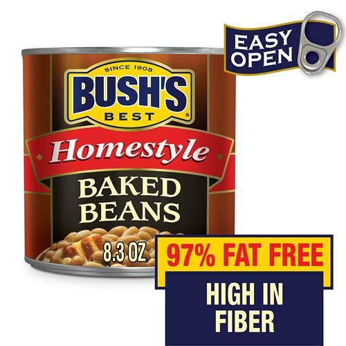 Fèves au lard maison Bush's Best, source de protéines végétales et de fibres, faible en gras, sans gluten, 235 g