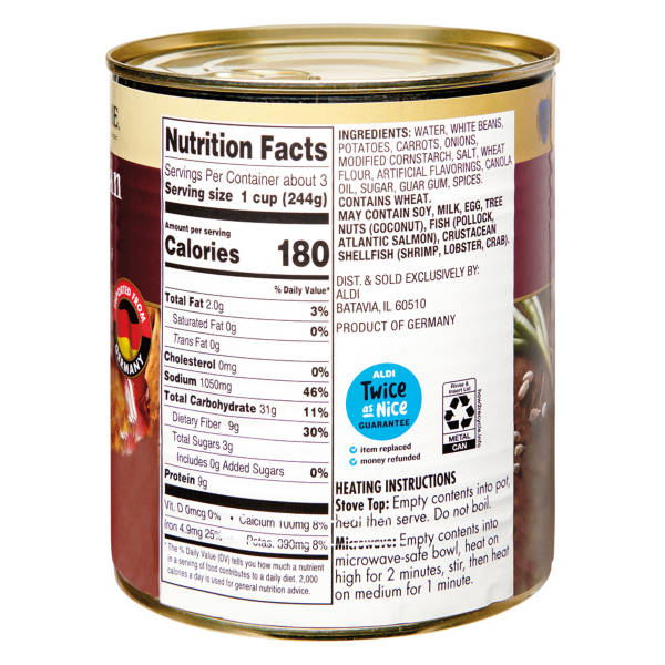 Soupe allemande aux haricots Deutsche Küche, 28 oz