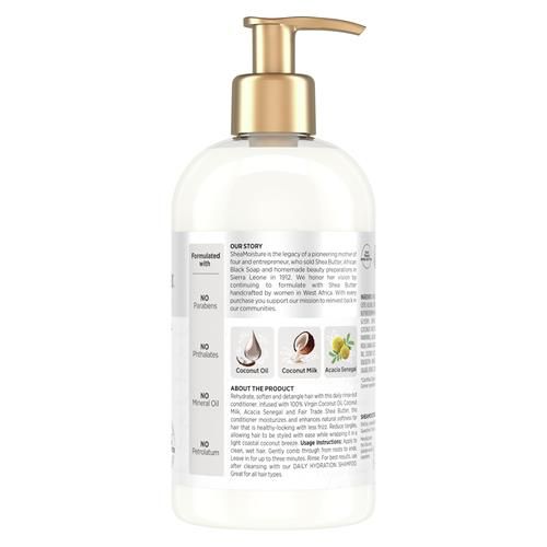 Après-shampooing hydratation quotidienne 100 % huile de noix de coco vierge Sheamoisture, 384 ml