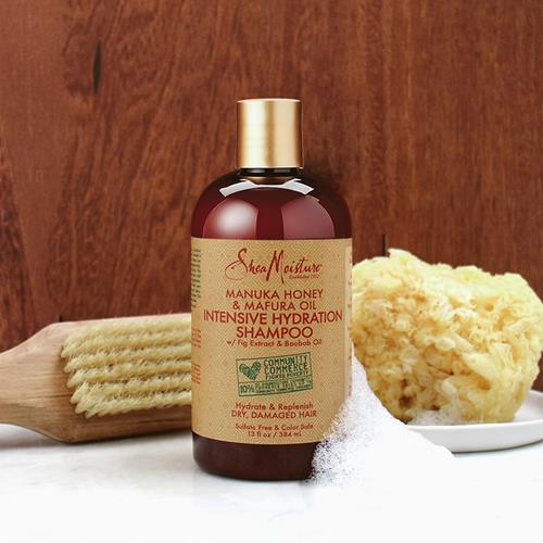Sheamoisture Shampoo Hydratation Intense Pour Cheveux Secs Et Abîmés Miel De Manuka Et Huile De Mafura Sans Sulfates 384 ml
