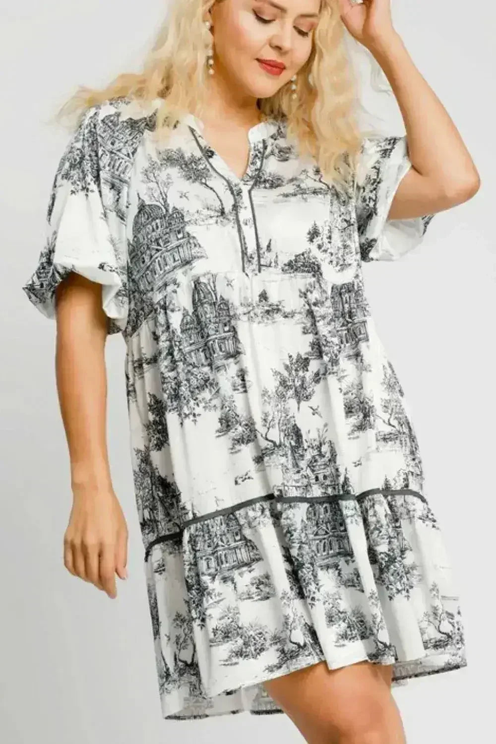 Robe grande taille imprimé paysage bicolore Umgee
