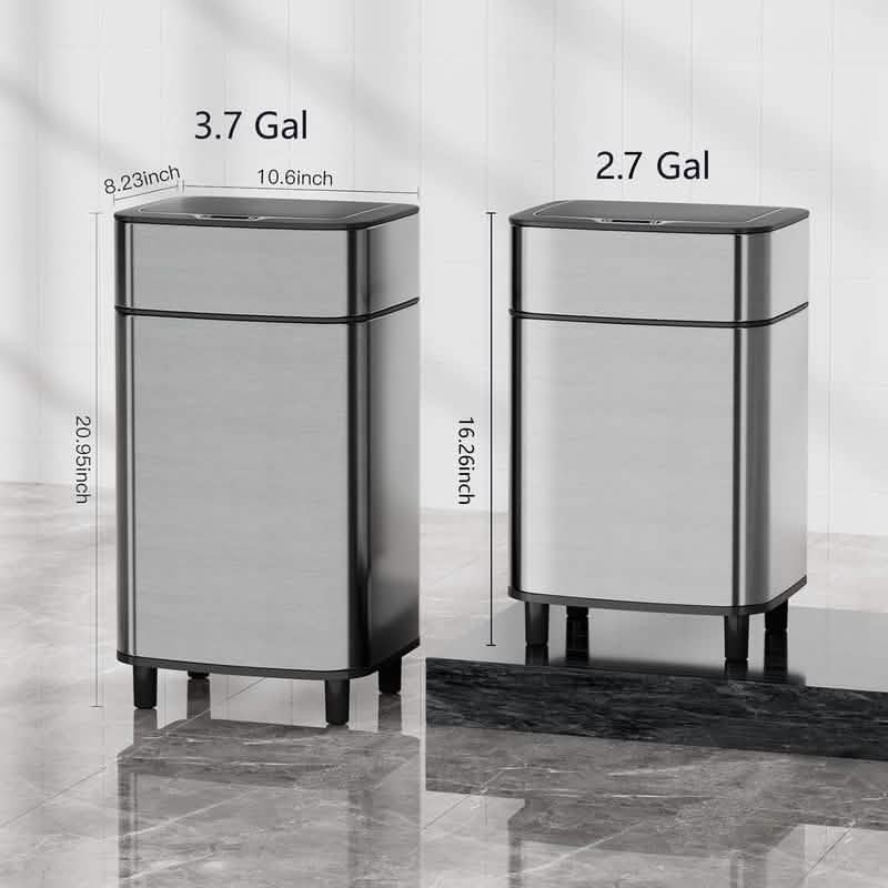 Poubelle automatique en acier inoxydable avec capteur – Fermeture silencieuse mains libres et système anti-odeurs