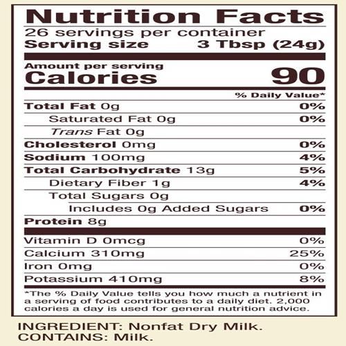 Poudre de Lait Écrémé en Poudre Bob's Red Mill, 623g (Lot de 1) - Fait 26 Tasses par Sachet, Fabriqué aux États-Unis, Non Aromatisé, Casher
