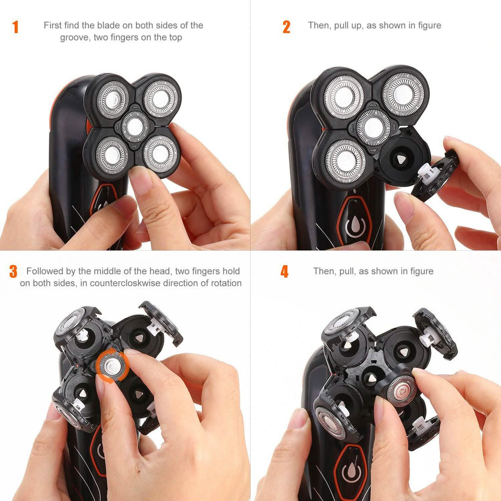 Rasoir électrique 4D IPX7 rechargeable tondeuse à barbe