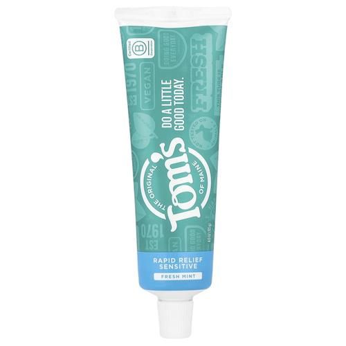 Toms Of Maine, Dentifrice sans fluorure pour soulagement rapide et naturel des dents sensibles - Menthe fraîche, 113 g
