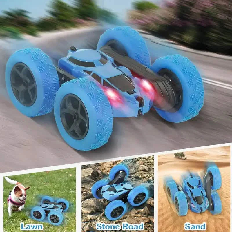 Voiture télécommandée RC – 4 roues motrices, cascade 360°, lumières LED, 6 ans et plus