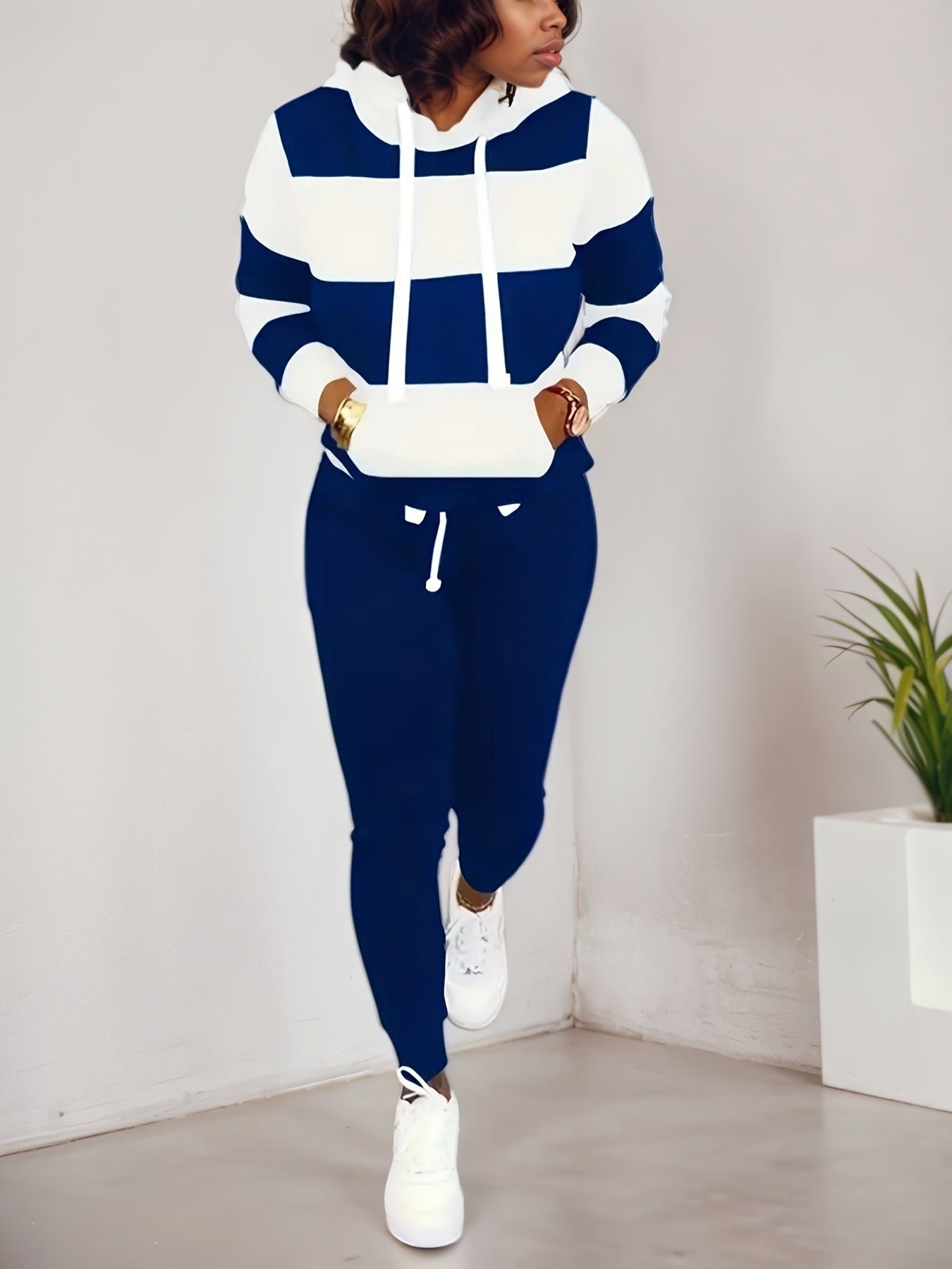 Ensemble de survêtement deux pièces pour femme – Tenue décontractée sweat-shirt et pantalon