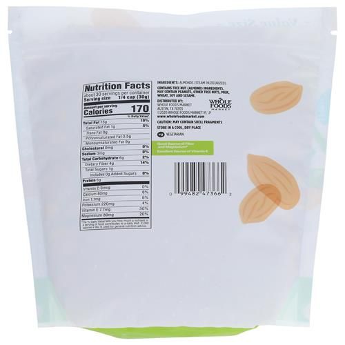 Whole Foods Market, Raw California Almonds, 32 Ounce