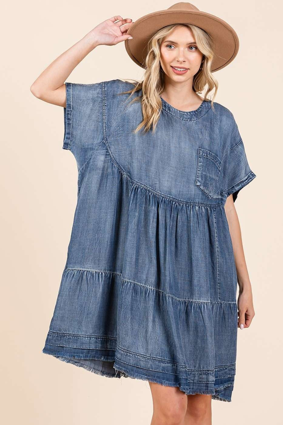 Robe Courte Ample Coupe Relax Bohème Confortable et Respirante pour Femme