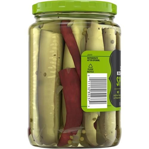 Bâtonnets de cornichons à l'aneth cachères relevés Kroger 710 ml