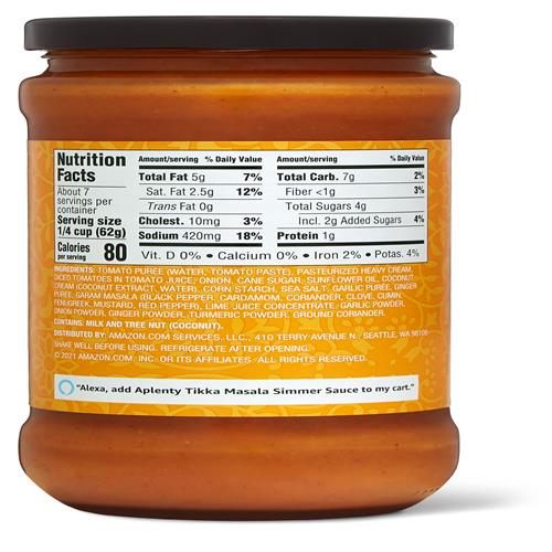 Sauce à cuisson lente Tikka Masala Aplenty, 454 g