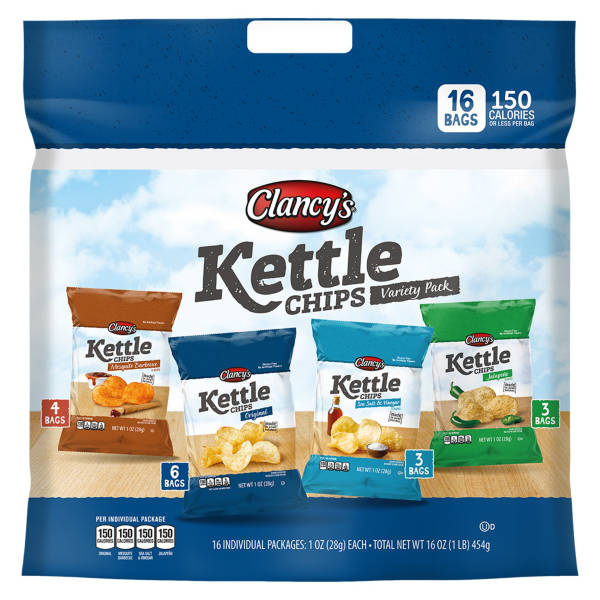 Sachets individuels de croustilles Clancy's Kettle, paquet de 16 - 453 g