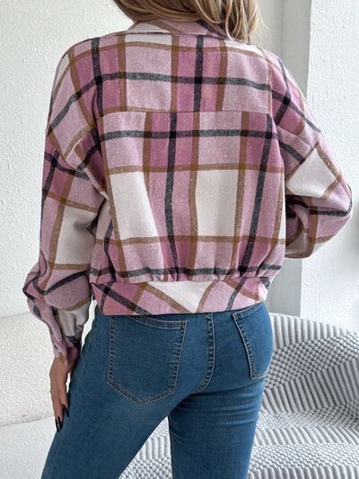 Veste à carreaux boutonnée à manches longues pour femme, confortable, tendance et décontractée, veste simple