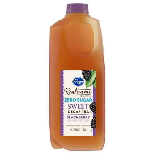 Kroger Thé décaféiné sucré à la mûre Real Brewed Zéro Sucre 64 oz liq.