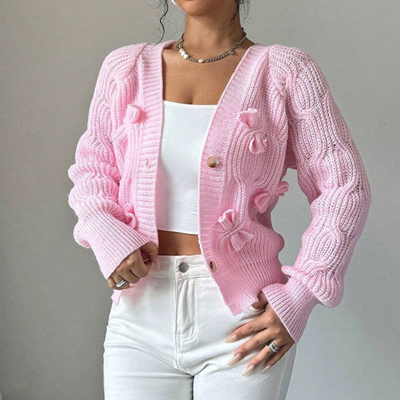 Cardigan court à nœud pour femme