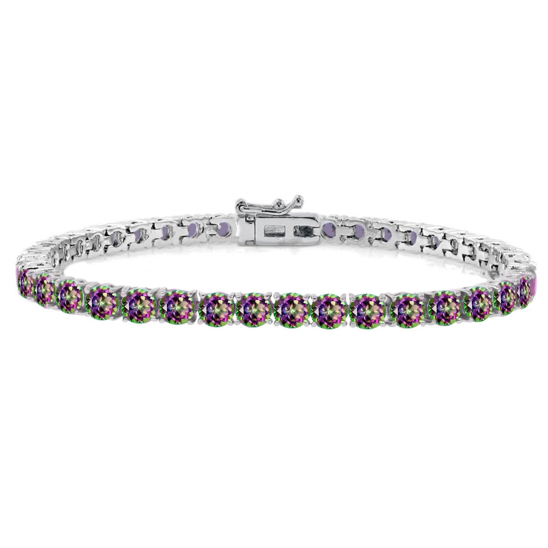 Bracelet tennis 4mm en topaze mystique ronde