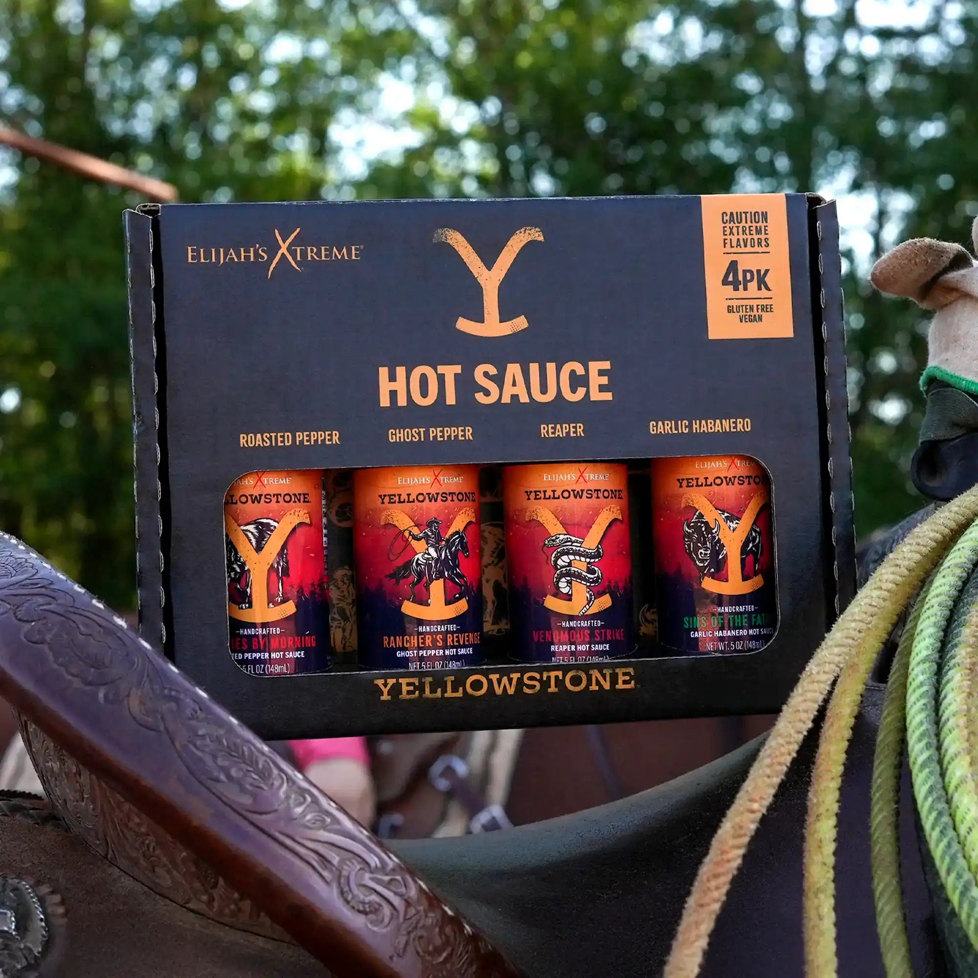 Pack découverte de 4 sauces piquantes Yellowstone