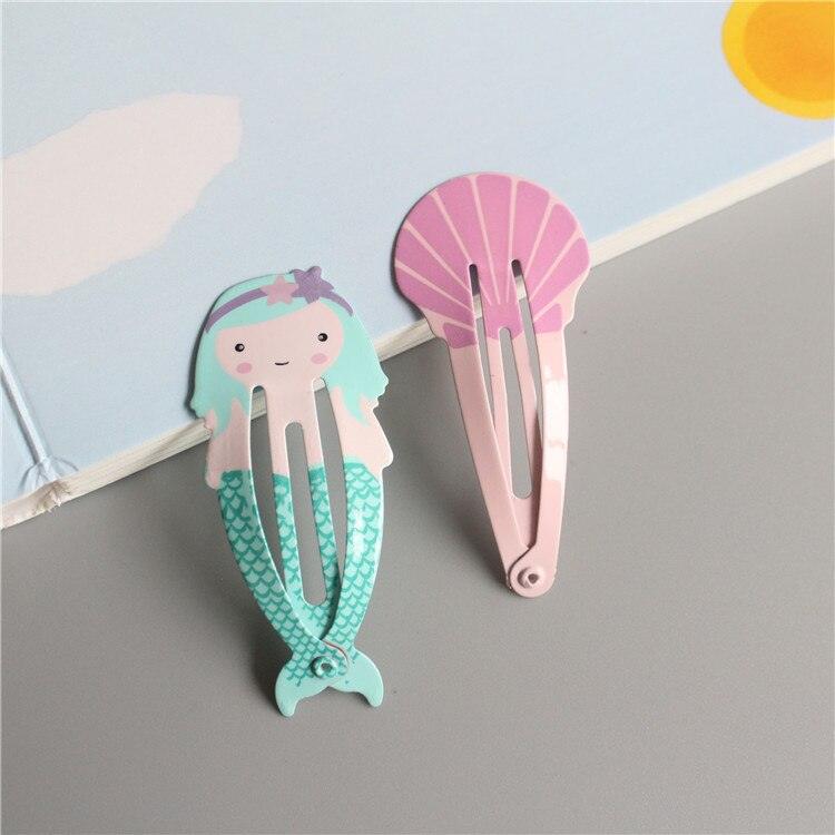 4 barrettes fantaisie coquillage sirène pour filles - accessoires cheveux enfants - épingles à cheveux bébé - coiffure enfant - accessoires cheveux fantaisie pour filles
