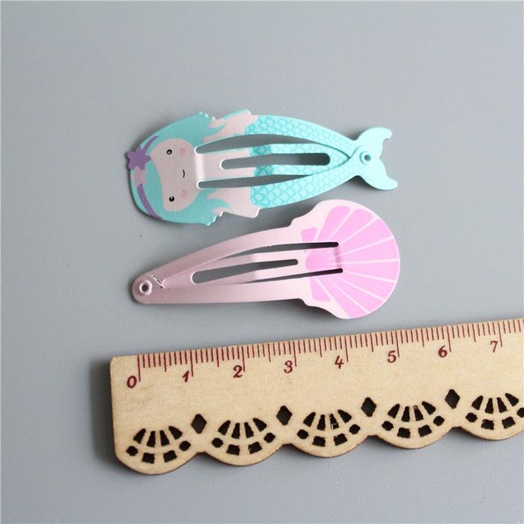 4 barrettes fantaisie coquillage sirène pour filles - accessoires cheveux enfants - épingles à cheveux bébé - coiffure enfant - accessoires cheveux fantaisie pour filles