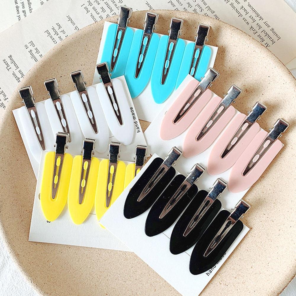 4 pinces/1 pince à cheveux sans pli, sans couture, frange latérale, barrette de fixation de frange, accessoires de maquillage, de lavage du visage, épingles à cheveux pour femmes et filles, magnifiques accessoires capillaires pour femmes