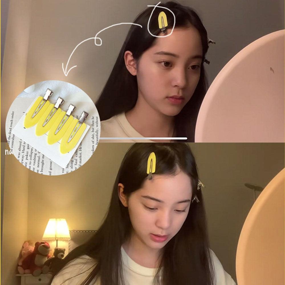 4 pinces/1 pince à cheveux sans pli, sans couture, frange latérale, barrette de fixation de frange, accessoires de maquillage, de lavage du visage, épingles à cheveux pour femmes et filles, magnifiques accessoires capillaires pour femmes