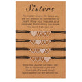 Lot de 4 bracelets pour sœurs, charismatiques, en forme de cœur, pour une amitié éternelle, en acier inoxydable, faits à la main, pour mère et fille, bracelets de vœux, ensemble de bracelets assortis avec breloque cœur pour femmes, sœurs, maman